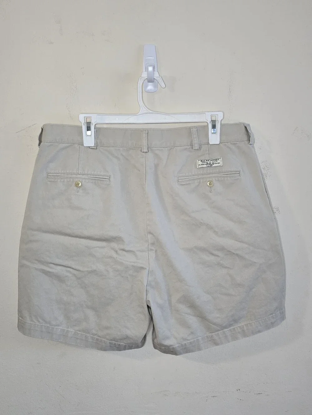 Polo Ralph Lauren Andrew Shorts Men's Size 36 Tan Pleated Chino Preppy Classic